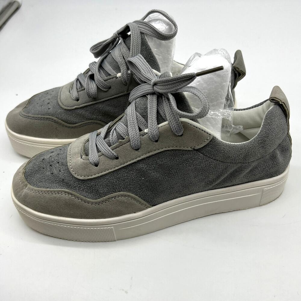 Womens Shoes Casual Lace Up Flat Closed Toe Gray Sneaker Size 6.5US / 37CN